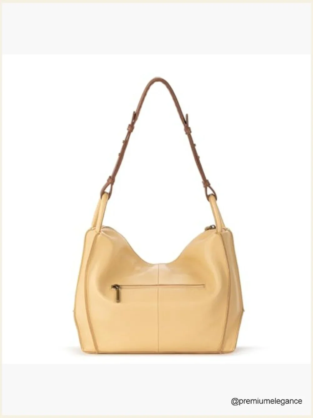 Large Leather Hobo Purse with Zipper Pocket - Everyday Travel Handbag